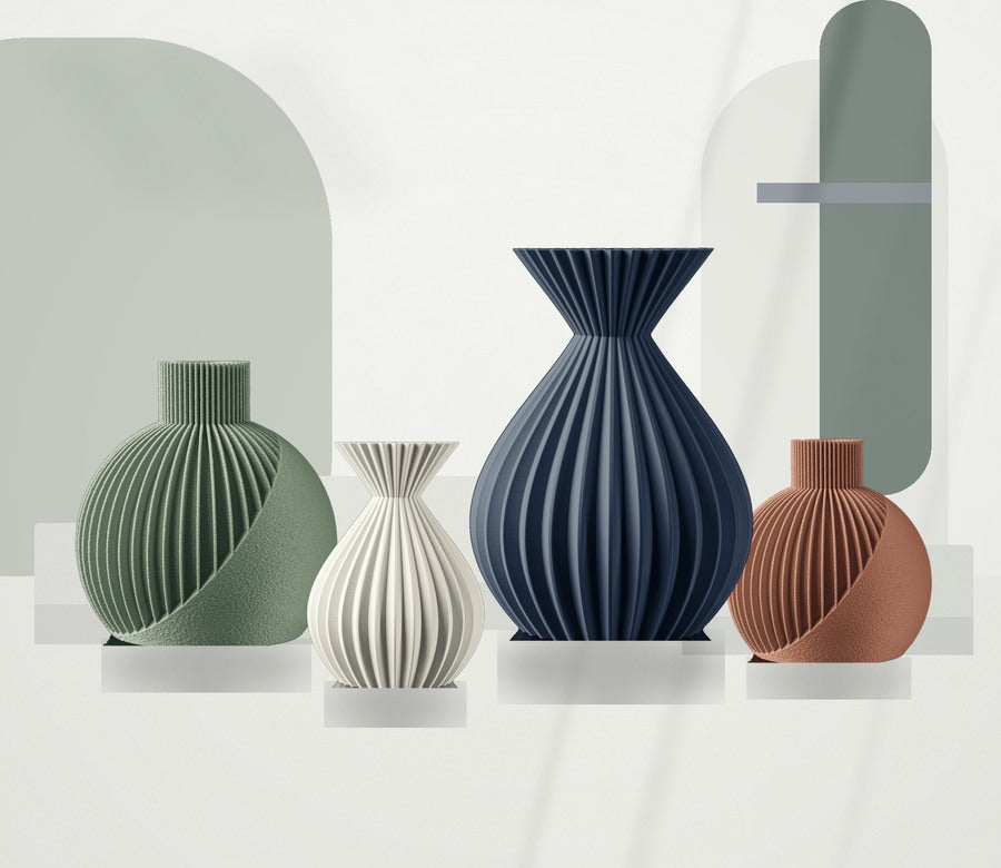 Modern decorative vases for flowers in custom colors and sculptural designs