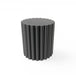 Pillar 3D printed plant stand in black with vertical column texture