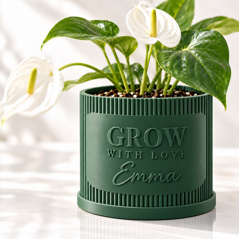 Custom Planters — Raised Text | Letra