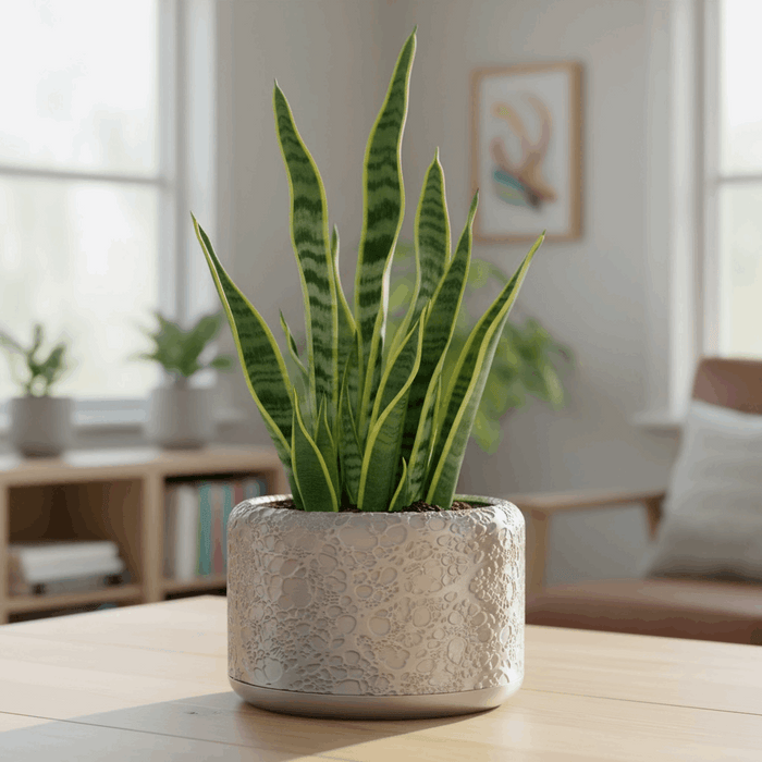 Modern 3D Printed Planter “Aero” by Viviero3D – Artistic Bubble Texture Plant Pot