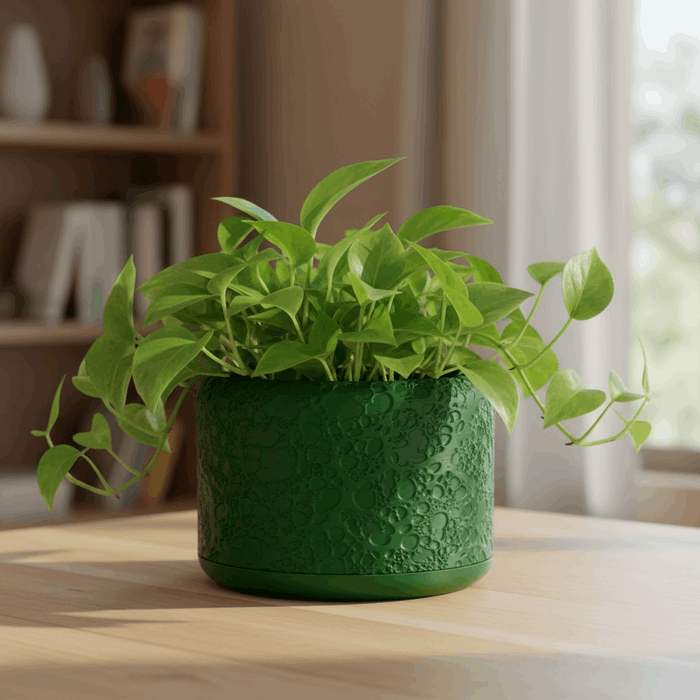 Modern 3D Printed Planter “Aero” by Viviero3D – Artistic Bubble Texture Plant Pot