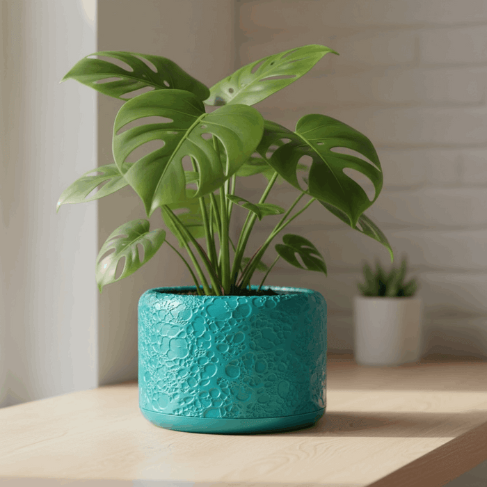 Modern 3D Printed Planter “Aero” by Viviero3D – Artistic Bubble Texture Plant Pot