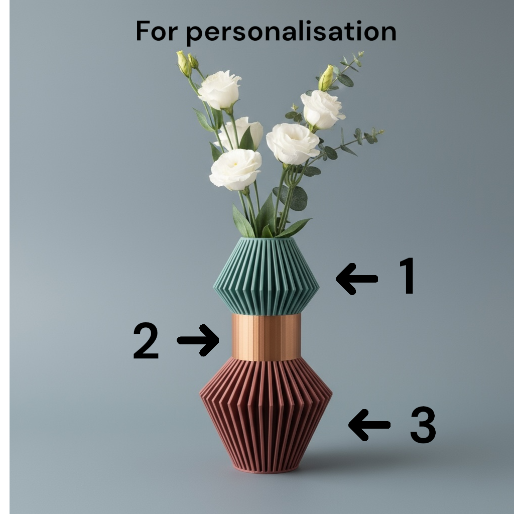 Anter ribbed vase for flowers, product view 4