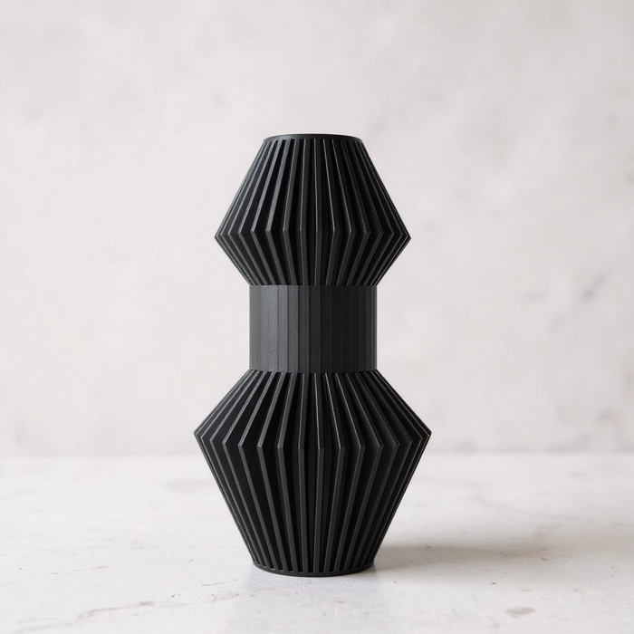 Customizable 3D Printed Vase “Anter” Modern Modular Pleated Vase Multicolor Decorative Geometric Design