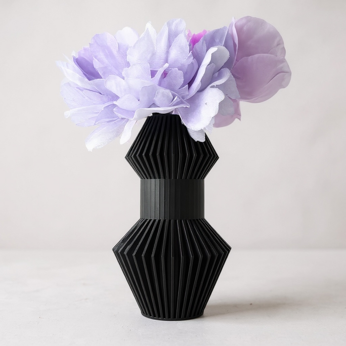 Customizable 3D Printed Vase “Anter” Modern Modular Pleated Vase Multicolor Decorative Geometric Design