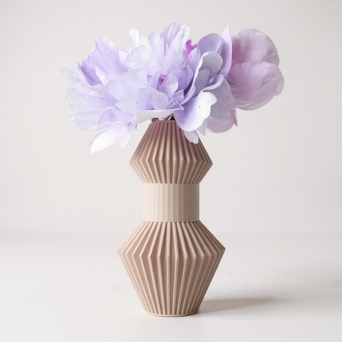 Customizable 3D Printed Vase “Anter” Modern Modular Pleated Vase Multicolor Decorative Geometric Design