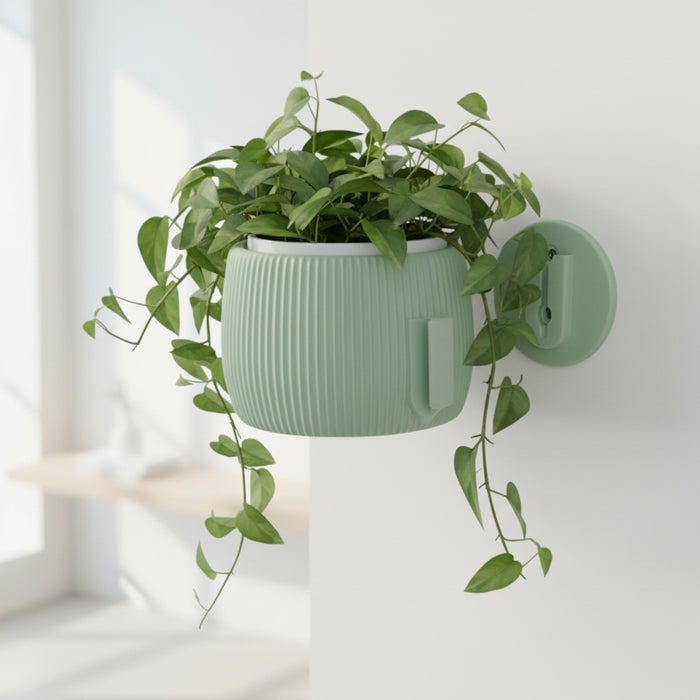 plastic wall plant pots Wall Planter Pot Arco 5"|12.7cm+hole