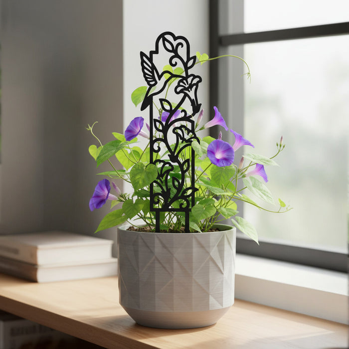 Hummingbird Plant Trellis Indoor "Avelia", Decorative Houseplant Trellis
