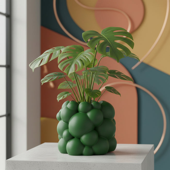 Sculptural "Bubble" Planter | Organic Modern Planter with Volumetric Texture