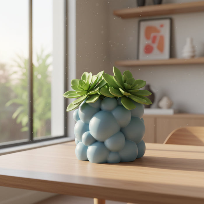 Sculptural "Bubble" Planter | Organic Modern Planter with Volumetric Texture