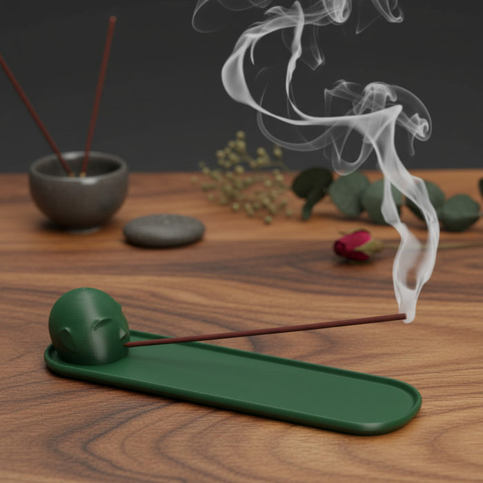 Incense Holder "Calm Spirit "– 3D Printed Face Burner Tray, Minimalist Incense Stick Stand for Meditation & Home Decor