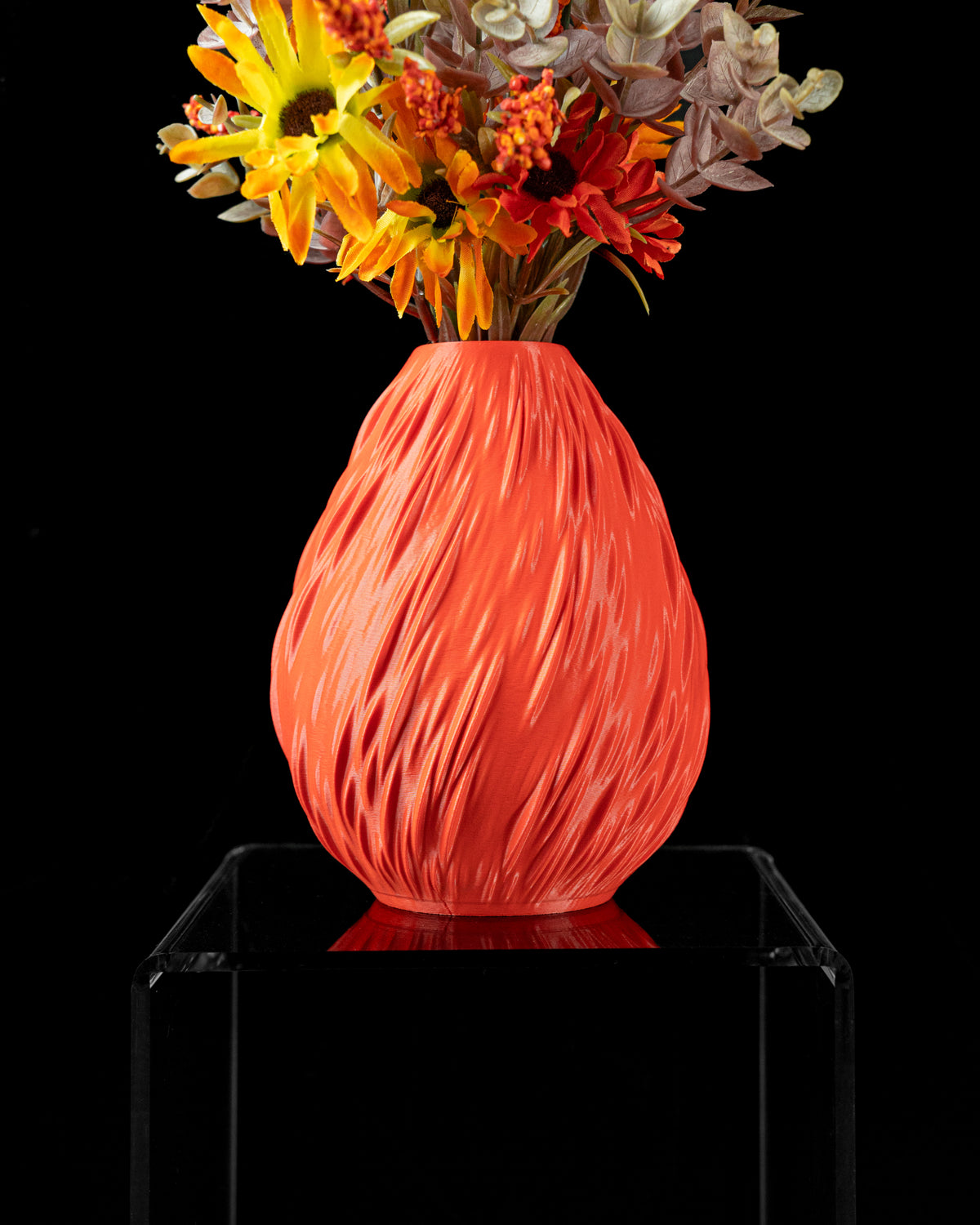 Rain short wide vase for flowers, product view 1