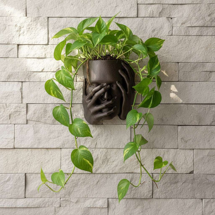 Echo Wall Planter — 3D Printed Face Sculpture Planter, Modern Emotional Wall Decor, Artistic Hanging Plant Pot