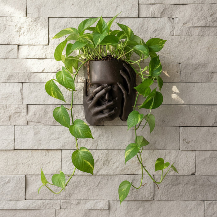Echo Wall Planter — 3D Printed Face Sculpture Planter, Modern Emotional Wall Decor, Artistic Hanging Plant Pot