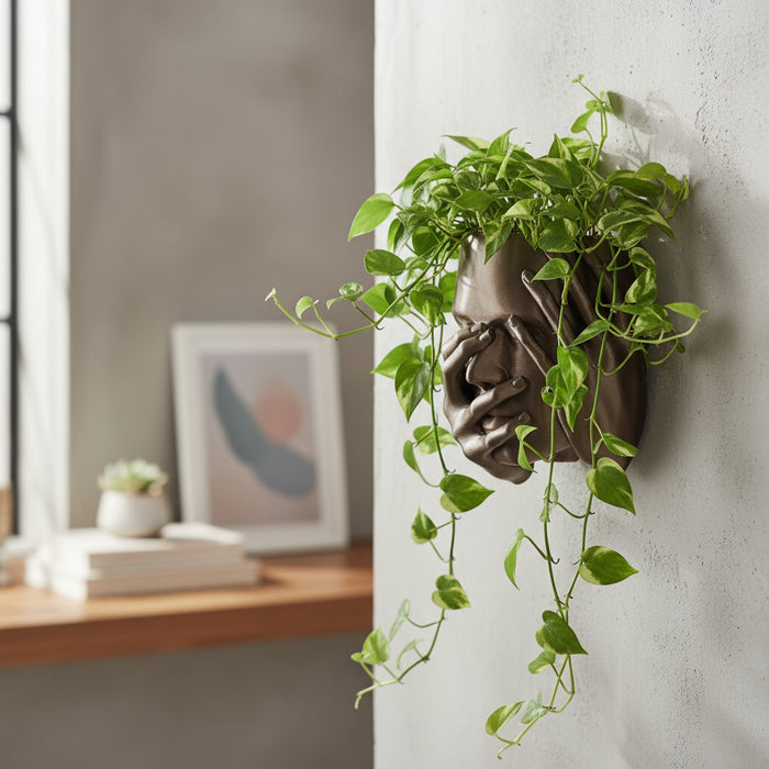 Echo Wall Planter — 3D Printed Face Sculpture Planter, Modern Emotional Wall Decor, Artistic Hanging Plant Pot
