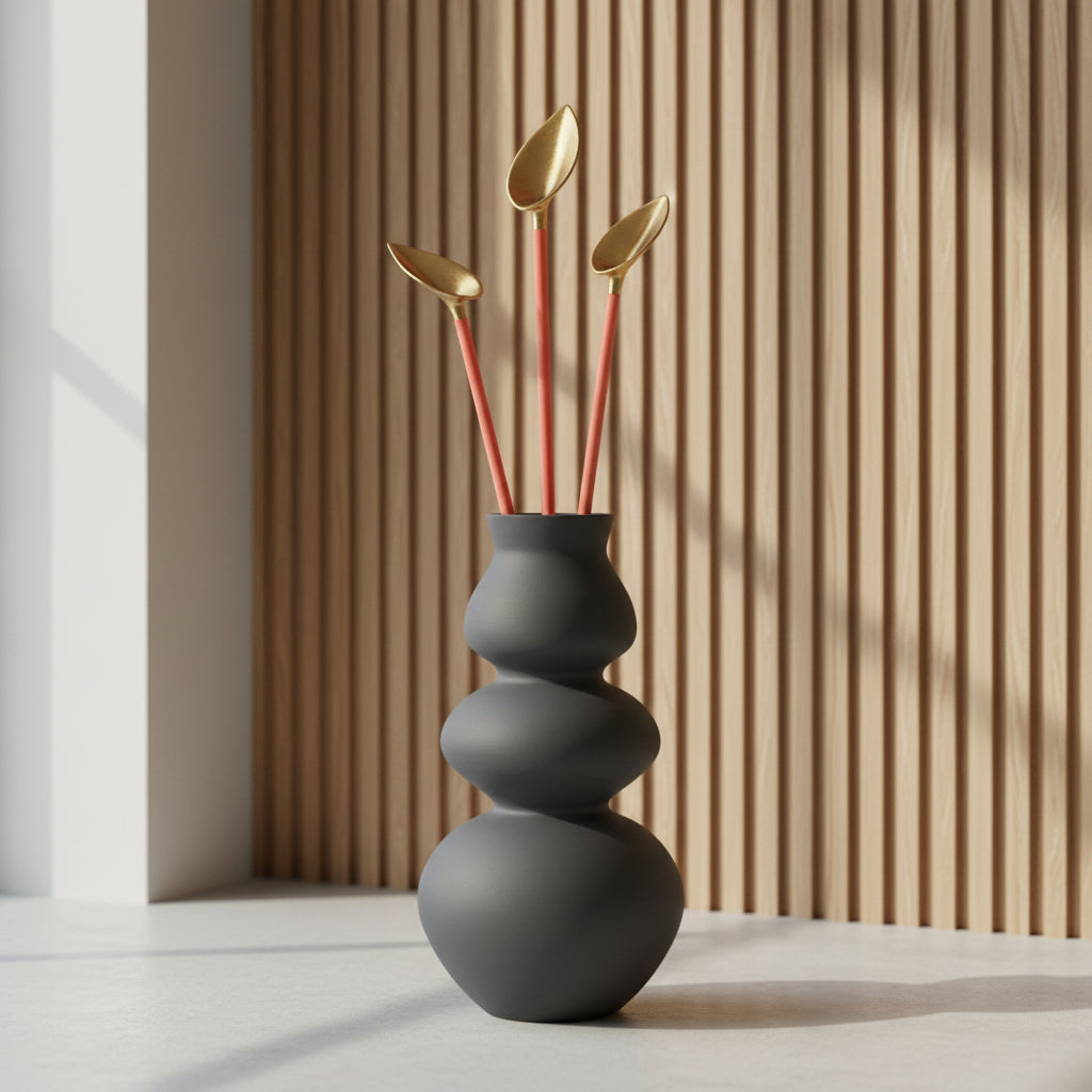 Elara stacked sculptural vase for flowers, product view 4