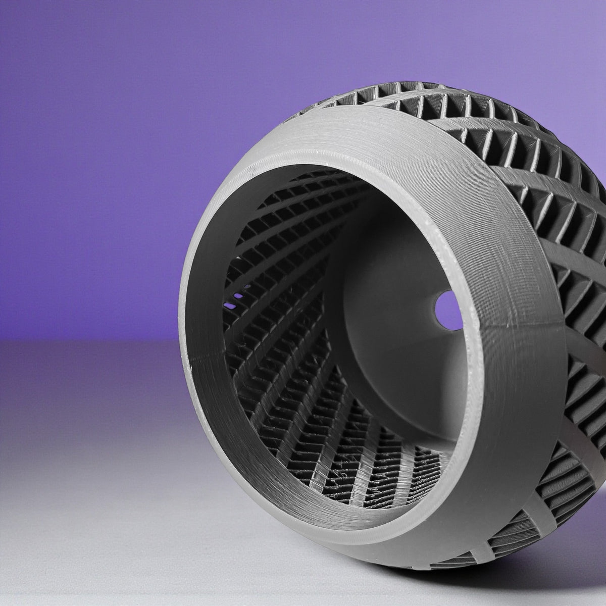 Elvik spiral ribs ventilated orchid pot, bottom tray view
