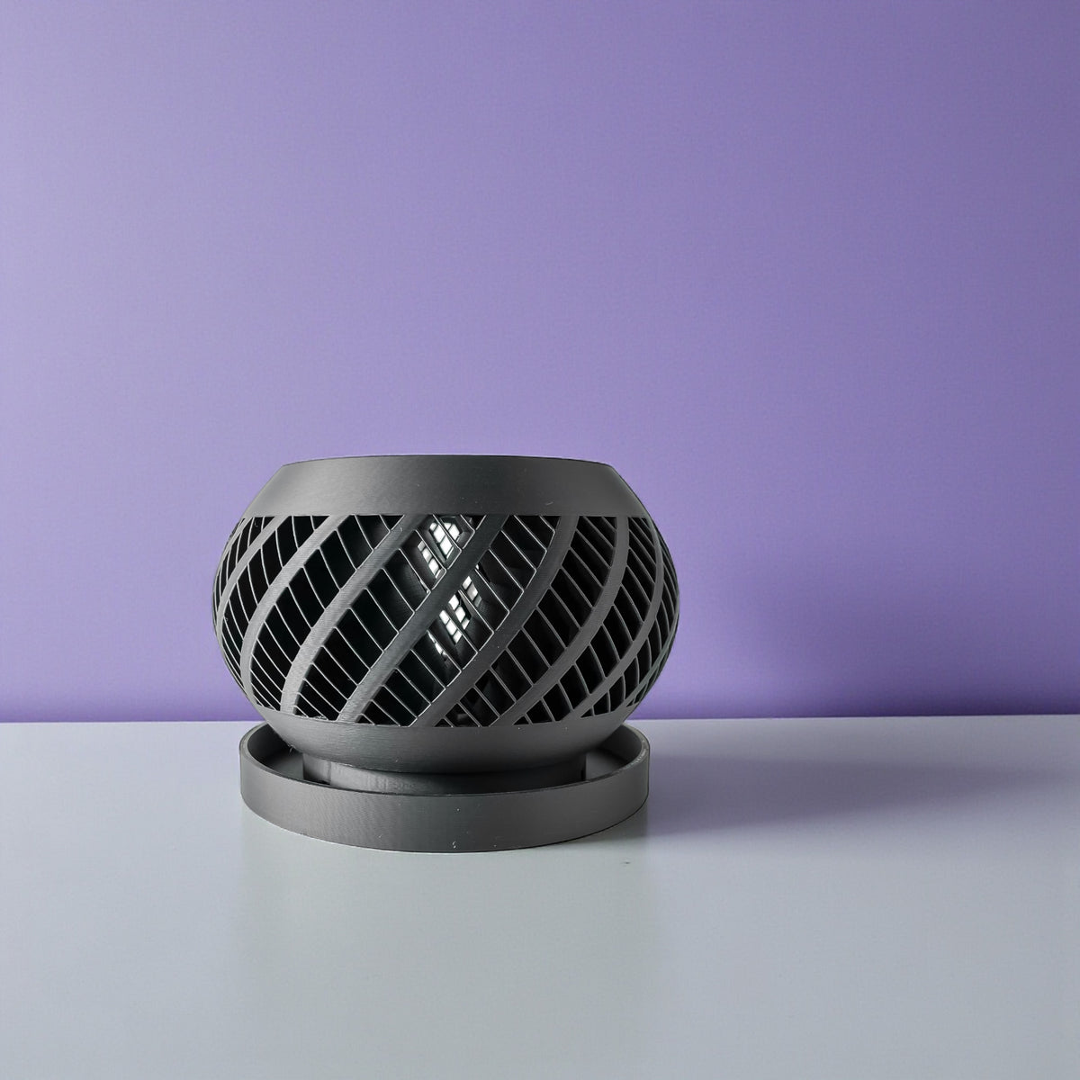 Elvik spiral ribs ventilated orchid pot, openwork detail