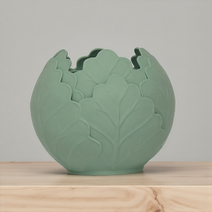 3D Printed Planter Pot "Folira" – Leaf Design Plant Pot with Drainage | Modern Decorative Pot