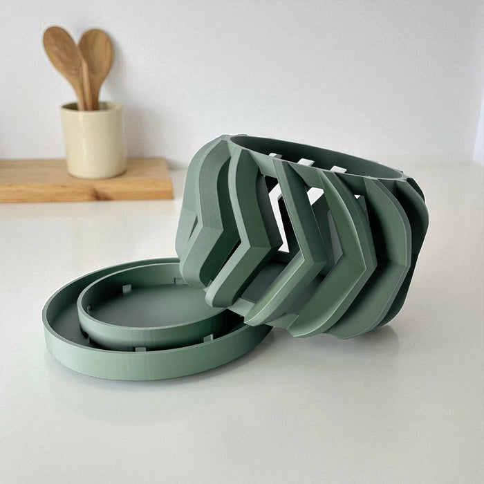 Vented 3D Printed Orchid Pot "Garni"with Drainage Saucer • Ultimate Root Health Solution