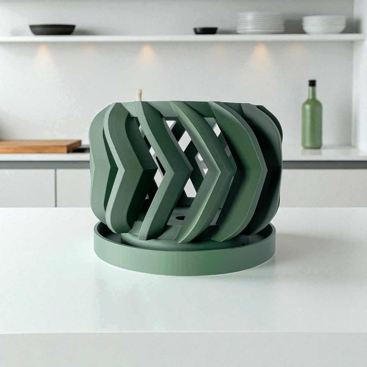 Garni balanced ribbed form ventilated orchid pot, top opening view