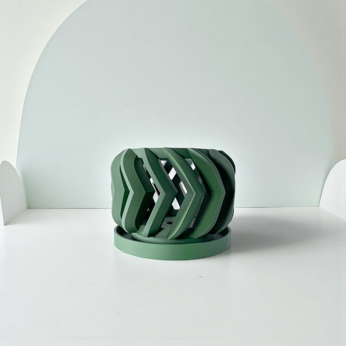 Garni balanced ribbed form ventilated orchid pot, openwork detail