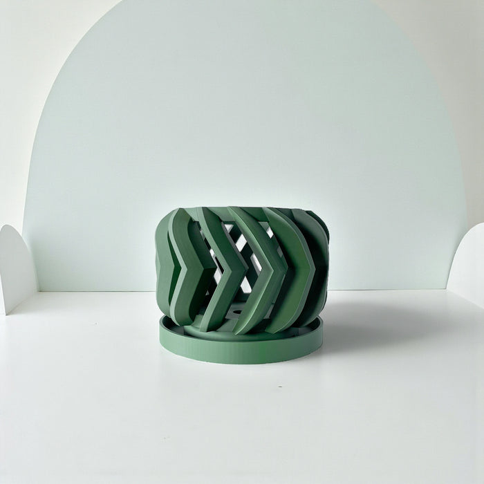 Vented 3D Printed Orchid Pot "Garni"with Drainage Saucer • Ultimate Root Health Solution