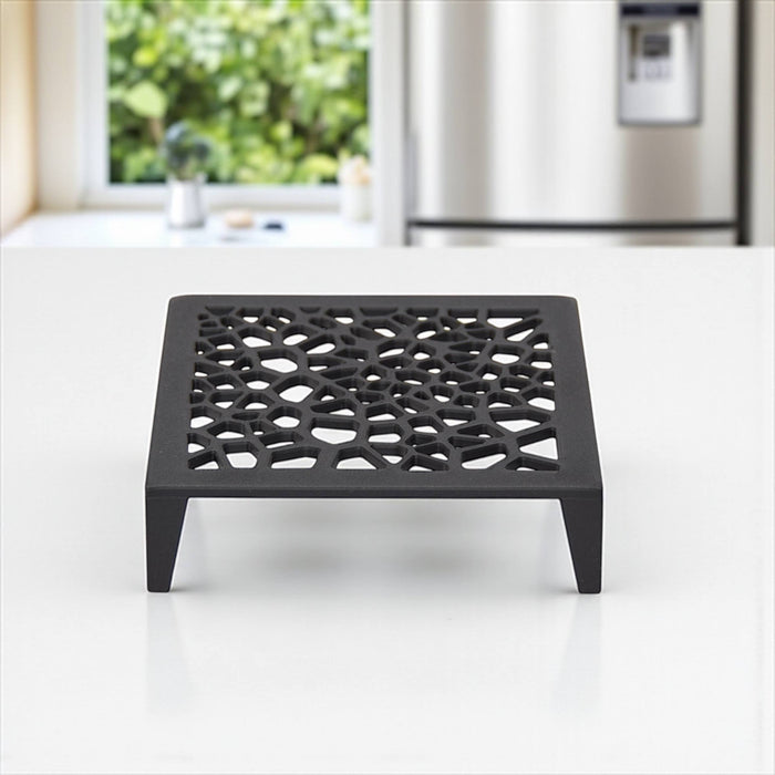Grid Square Plant Stand – 3D Printed Square Pot Riser with Geometric Lattice | Modern Indoor Plant Holder in Multiple Sizes and Colors