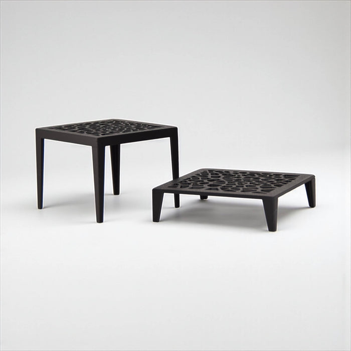 Grid Square Plant Stand – 3D Printed Square Pot Riser with Geometric Lattice | Modern Indoor Plant Holder in Multiple Sizes and Colors