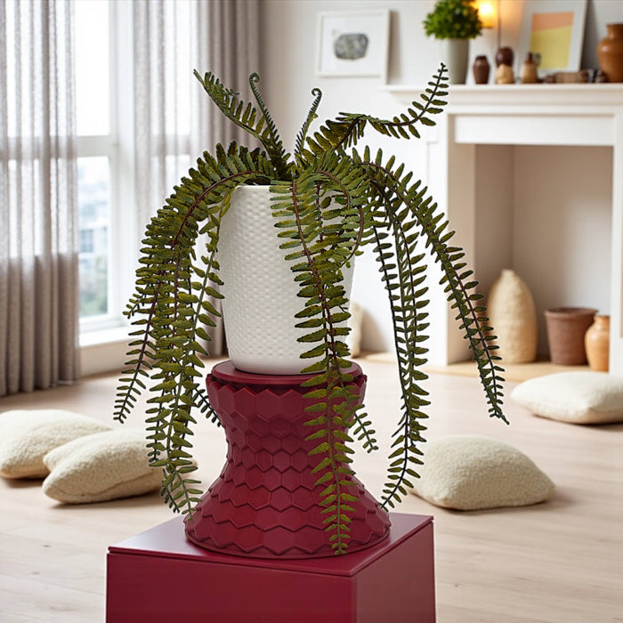 HexaRise 3D Printed Plant Stand – Modern Honeycomb Pot Riser, Elevated Planter Stand for Indoor Plants, Unique 3D Printed Decor