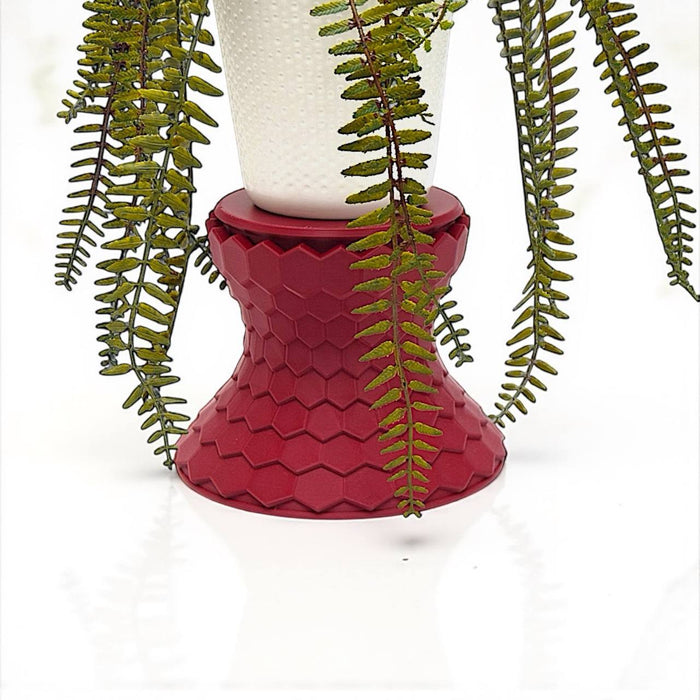 HexaRise 3D Printed Plant Stand – Modern Honeycomb Pot Riser, Elevated Planter Stand for Indoor Plants, Unique 3D Printed Decor