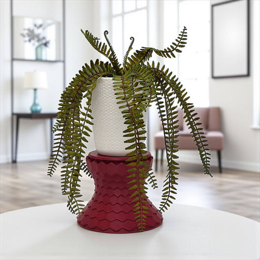 elevated indoor plant stand HexaRise 3D Printed Plant Stand – Modern Honeycomb Pot Riser, Elevated Planter Stand for Indoor Plants, Unique 3D Printed Decor 4х4.6" |10.2х11.7 cm
