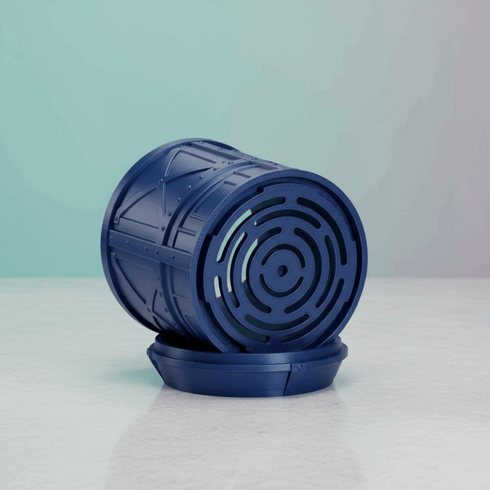 Planter "Mech Pod" – 3D-Printed Planter Pot, Industrial Sci-Fi Plant Pot, Drainage Option w/ Saucer, Unique Planter, Housewarming Gift