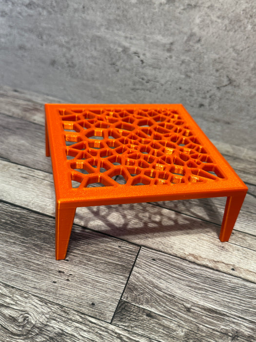 "Grid Square" Plant Stand – 3D Printed Square Pot Riser with Geometric Lattice | Modern Indoor Plant Holder in Multiple Sizes and Colors