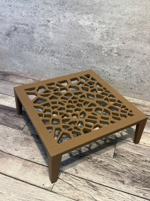 "Grid Square" Plant Stand – 3D Printed Square Pot Riser with Geometric Lattice | Modern Indoor Plant Holder in Multiple Sizes and Colors