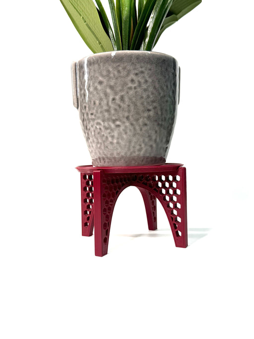 plant pot riser Plant Stand Arch Grid – Modern 3D Printed Indoor Pot Riser 7х5.1"| 17.8 х13.1 cm