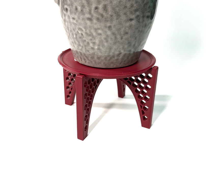 Plant Stand "Arch Grid" – Modern 3D Printed Indoor Pot Riser for Houseplants,Flower and Succulent Plant Shelf