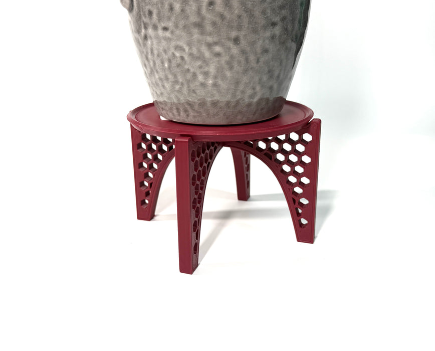 Plant Stand "Arch Grid" – Modern 3D Printed Indoor Pot Riser for Houseplants,Flower and Succulent Plant Shelf