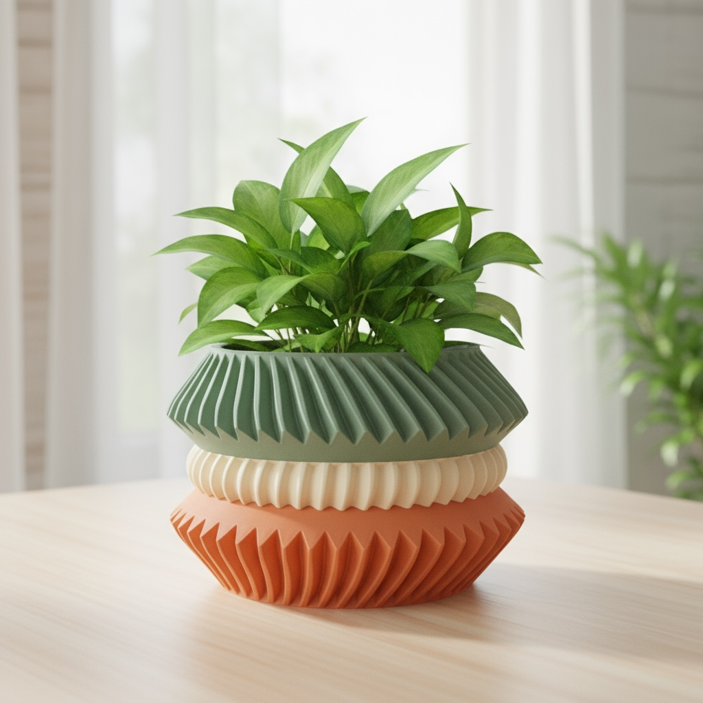 Jako ribbed indoor planter, product view 1
