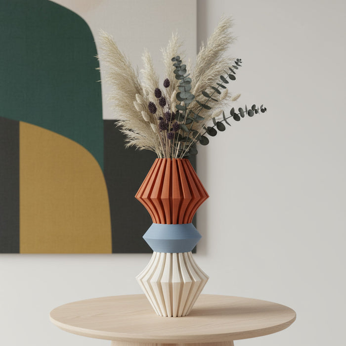3D Printed Vase “Korin” – Modern Geometric Multicolor Vase, Sculptural Home Decor, Designer and Personalized