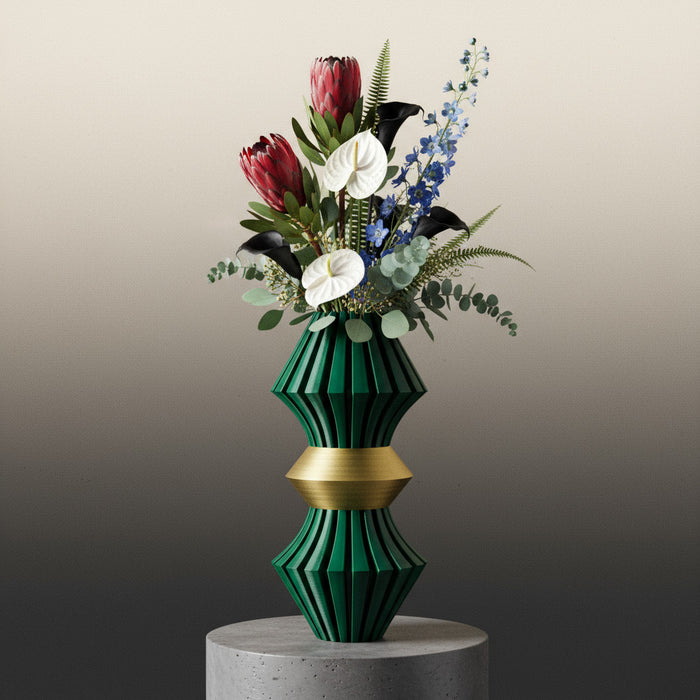 3D Printed Vase “Korin” – Modern Geometric Multicolor Vase, Sculptural Home Decor, Designer and Personalized