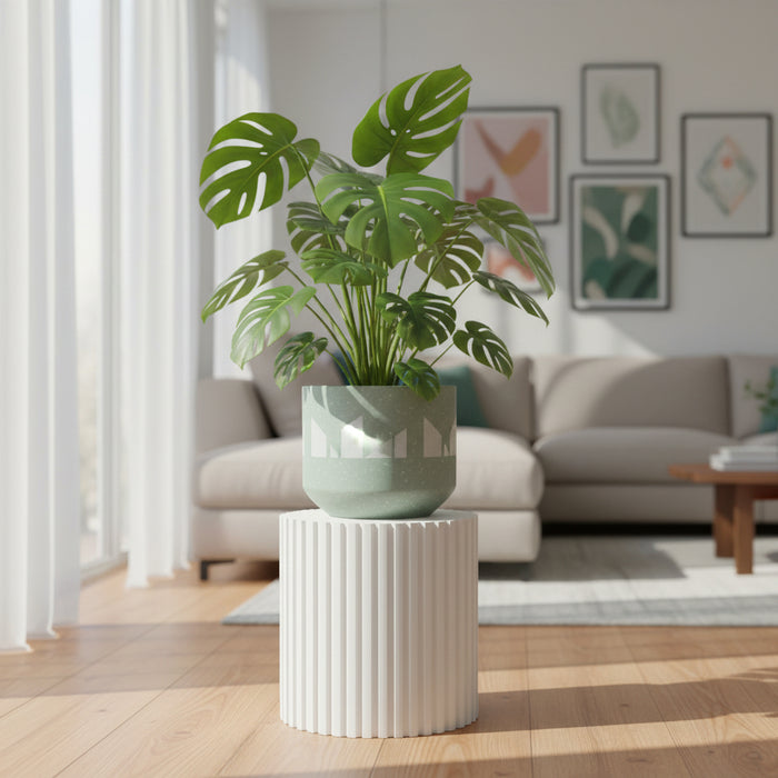 Plant Stand for Indoor Planters "Linea Column" | Fluted Pedestal Base