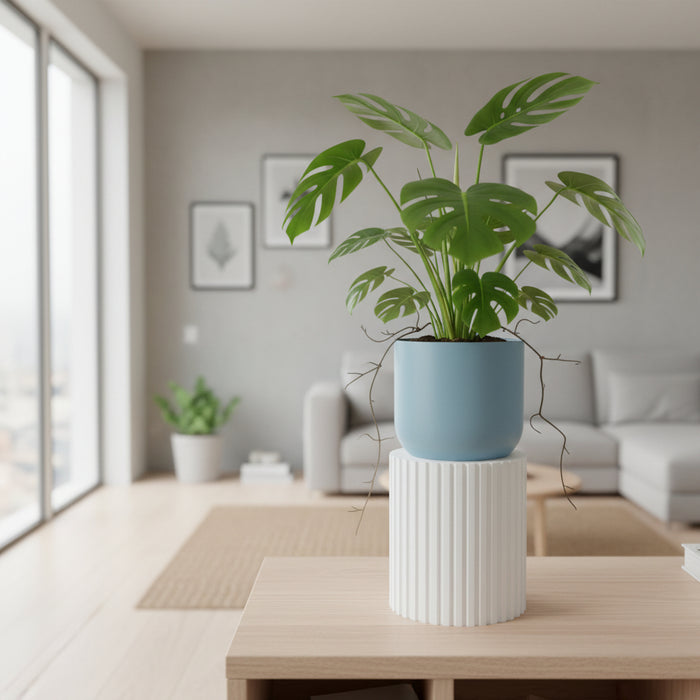 Plant Stand for Indoor Planters "Linea Column" | Fluted Pedestal Base