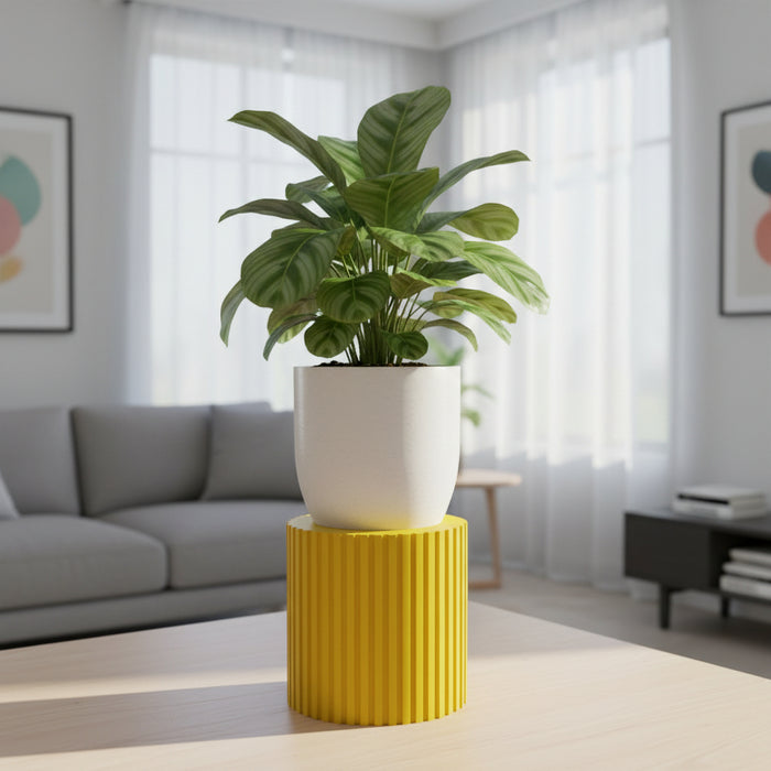 Plant Stand for Indoor Planters "Linea Column" | Fluted Pedestal Base