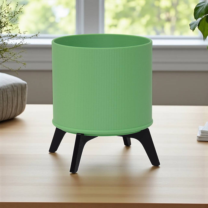 Planter "Linea Lift " – Ribbed 3D-Printed Planter with Stand, Planter with Legs, Pedestal Plant Pot, Modern Indoor Planter
