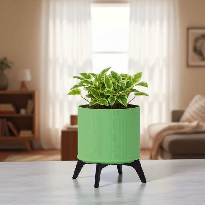Planter "Linea Lift " – Ribbed 3D-Printed Planter with Stand, Planter with Legs, Pedestal Plant Pot, Modern Indoor Planter