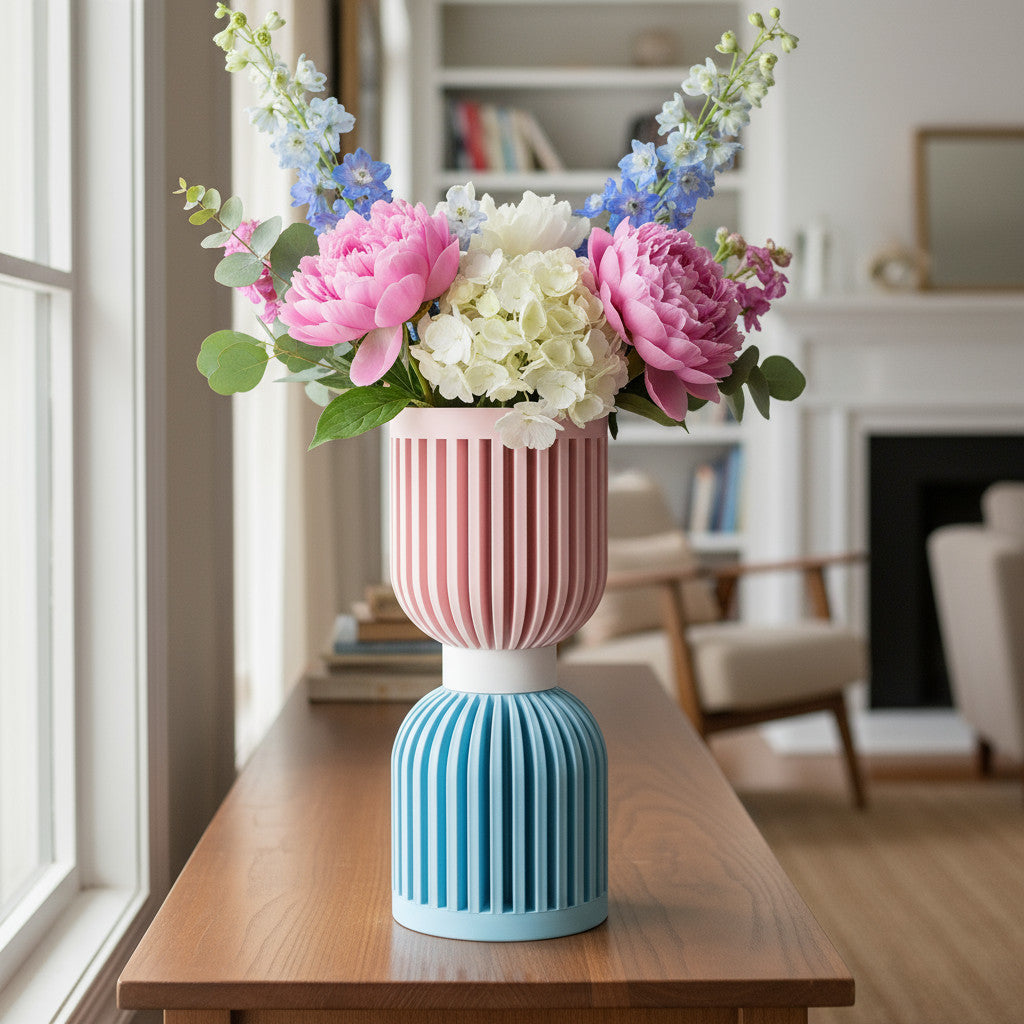 Lira ribbed vase for flowers, product view 2