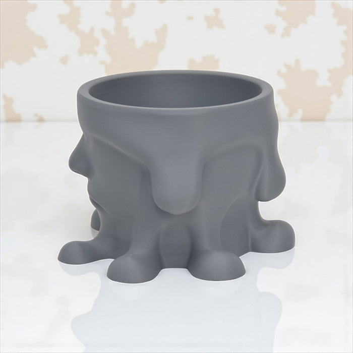 3D Printed "Melted Face" Planter – Modern Sculptural Pot for Indoor Plants