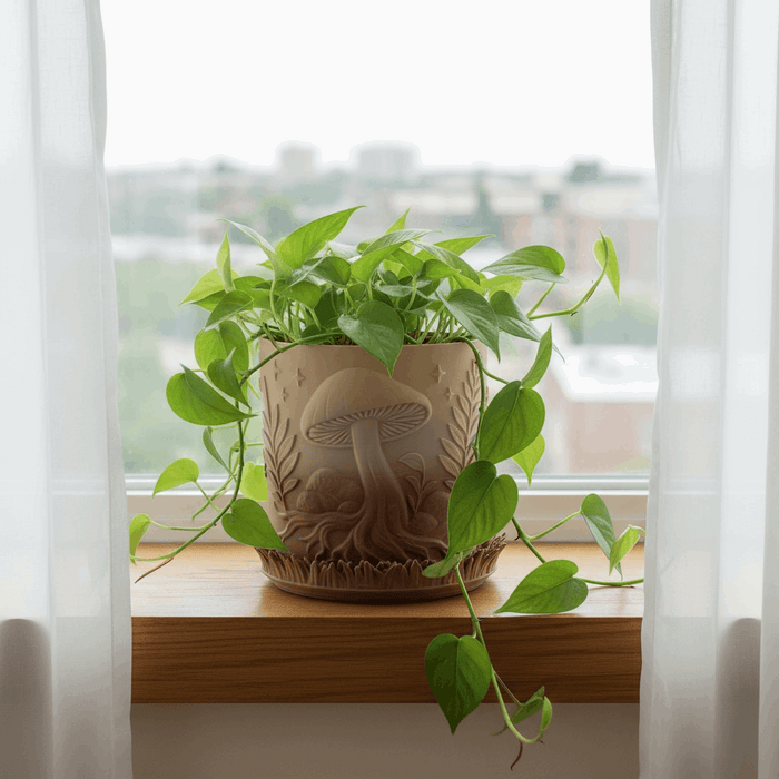 custom printed plant pots Planter “Myco” 8"|20.3cm +hole