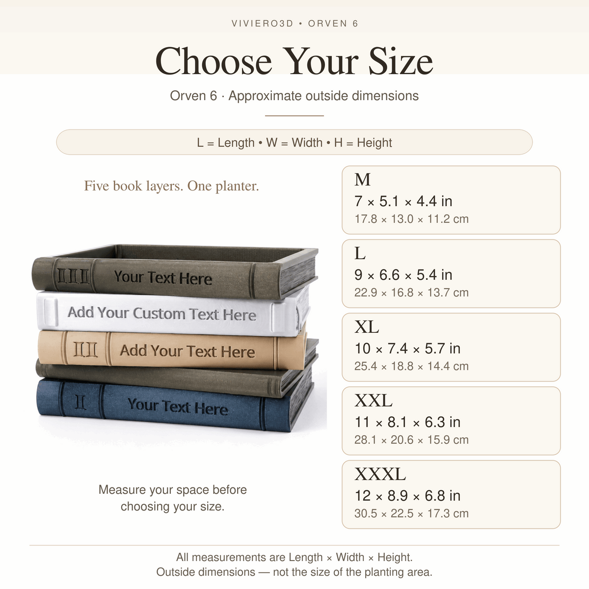 Personalized Book Planter “Orven 6” | Custom Text & Colors — product image 2